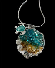 Load image into Gallery viewer, Friday May 23 2pm Uv Ocean Resin Pour Necklace