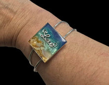Load image into Gallery viewer, Sat March 1 11am UV Ocean Resin Pour "Love" Bangle Bracelet