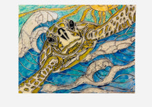 Load image into Gallery viewer, Sun April 27 11am XL "Auggy The Sea Turtle" Stain Glass Art