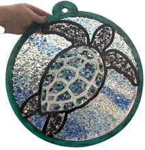 Load image into Gallery viewer, Sun Aug 24 11am Sea Turtle Crushed Glass Resin Suncatcher