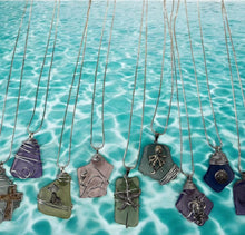Load image into Gallery viewer, Friday Sept 5 11am Sea Glass Wire Wrap Charm Necklace Workshop