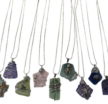 Load image into Gallery viewer, Friday Sept 5 11am Sea Glass Wire Wrap Charm Necklace Workshop