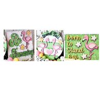 Load image into Gallery viewer, Sun Dec 7 11am Set of 3 6" Flamingo Wood Decor Workshop
