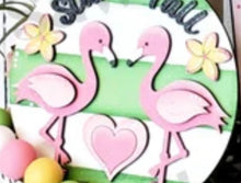 Load image into Gallery viewer, Sun Dec 7 11am Set of 3 6" Flamingo Wood Decor Workshop