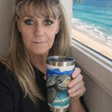 Load image into Gallery viewer, Mon April 13 11am Bodi the Sea Turtle Ocean Resin Pour 30oz Tumbler Workshop