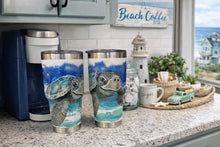 Load image into Gallery viewer, Mon April 13 11am Bodi the Sea Turtle Ocean Resin Pour 30oz Tumbler Workshop