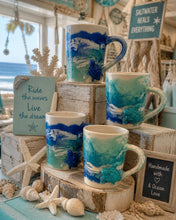Load image into Gallery viewer, Mon July 20 11am Ocean Resin Pour Sea Turtle Coffee Mug Workshop