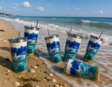 Load image into Gallery viewer, Sat August 1 11am Ocean Resin Pour 30oz Tumble Workshop