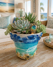 Load image into Gallery viewer, Mon Aug 31 11am Ocean Resin Pour Planter and Sea Turtle Plant Stick Workshop