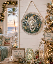 Load image into Gallery viewer, Monday Nov 2 11am Fire and Ice Sea Horse Resin Wreath