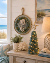 Load image into Gallery viewer, Monday Nov 2 11am Fire and Ice Sea Horse Resin Wreath