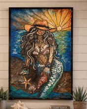 Load image into Gallery viewer, Sat October 10 11am XL 30x40 Stain Glass Cowgirl Mermaid