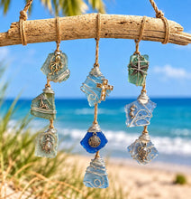 Load image into Gallery viewer, Thur Nov 12 11am Wire Wrap Sea Glass Mirror Windchime