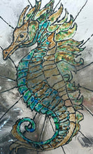 Load image into Gallery viewer, Sunday June 2 11am Stain Glass Sea Horse Charcuterie/Cutting Board
