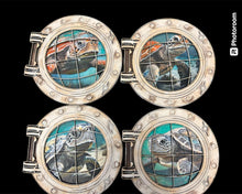 Load image into Gallery viewer, ONLINE WORKSHOP Set of 4 Sea Turtle Portholes
