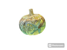 Load image into Gallery viewer, Wed Aug 14 11am 4&quot;  Coastal Resin Pumpkin Jar with Lid
