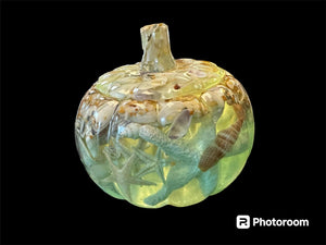 Sat Aug 31 11am 5.5" Coastal Resin Pumpkin Jar and Lid