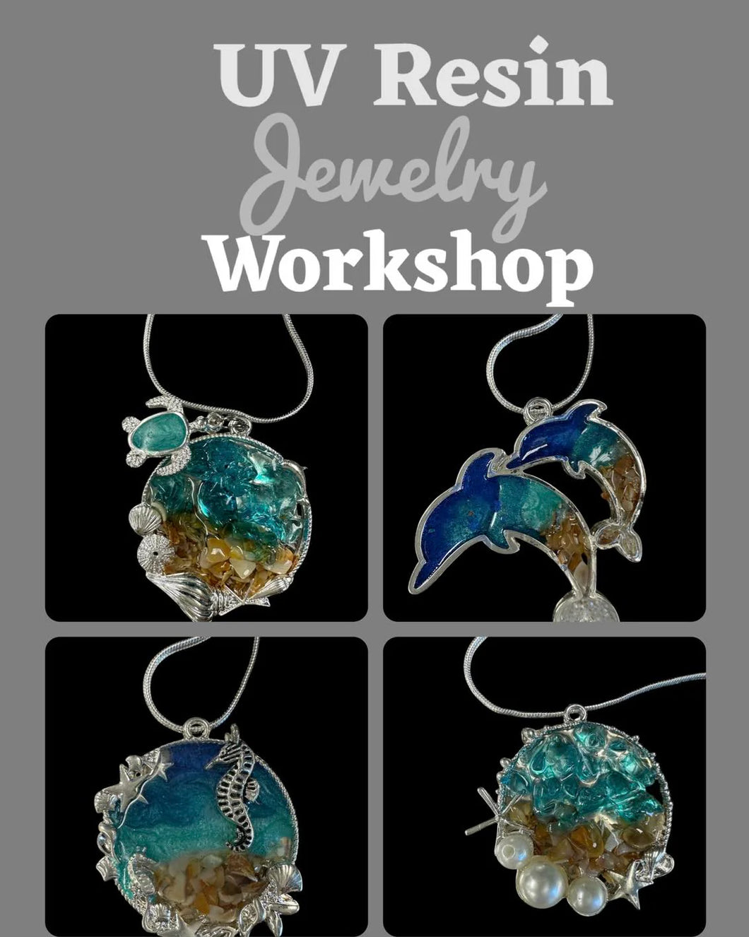 Friday May 23 2pm Uv Ocean Resin Pour Necklace