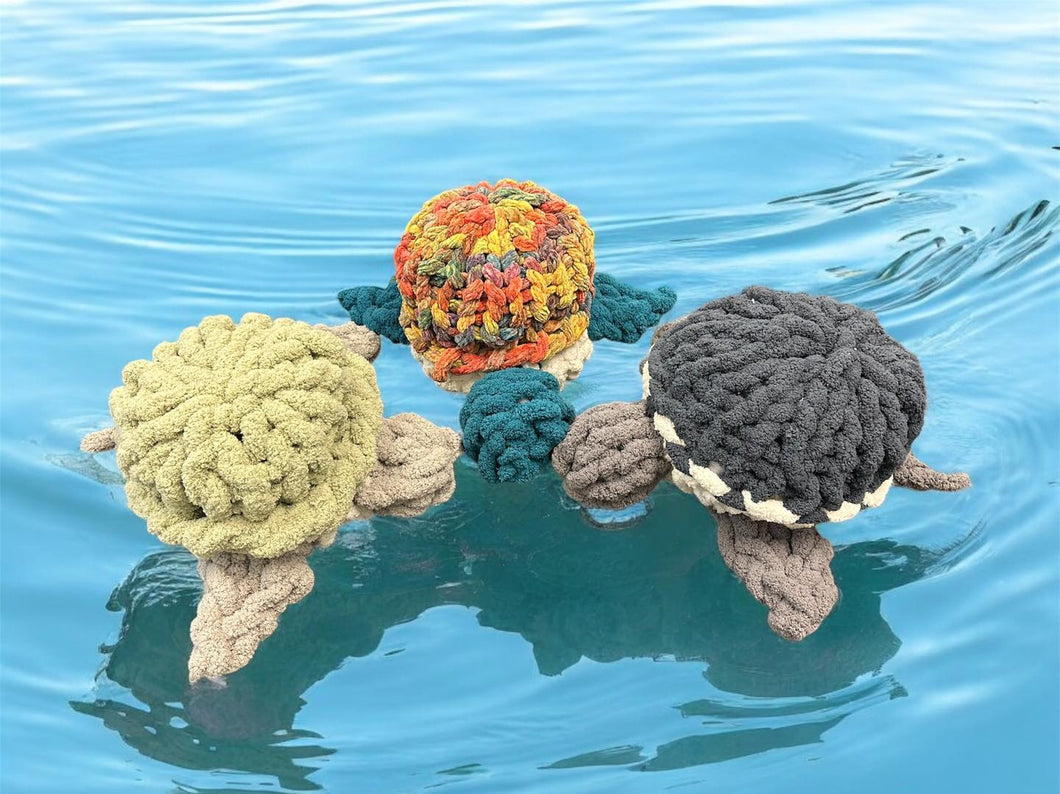 Sun July 27 11am Sea Turtle Chunky Yarn Pillow