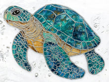 Load image into Gallery viewer, Friday June 27 2 pm 16x20 Stanley The Sea Turtle  Stained Glass Workshop
