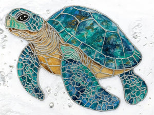 Friday June 27 2 pm 16x20 Stanley The Sea Turtle  Stained Glass Workshop