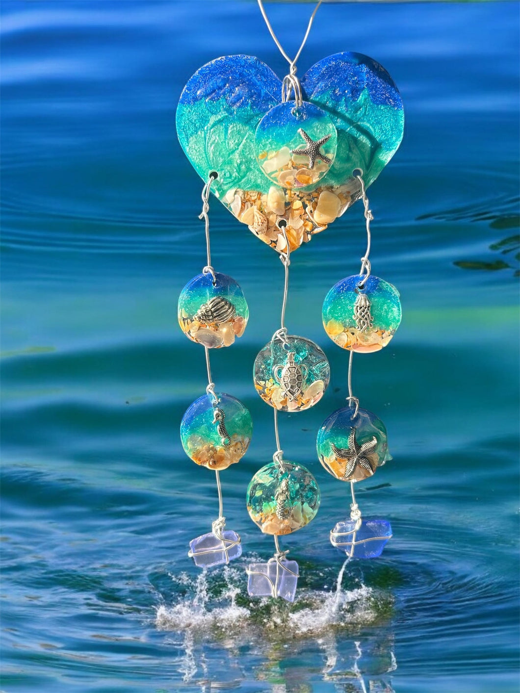Sat May 24 11am Ocean Resin Pour Windchime/Suncatcher Workshop