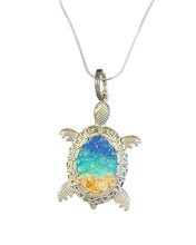 Load image into Gallery viewer, Friday June 13 2pm Uv Ocean Resin Pour Sea Turtle Necklace
