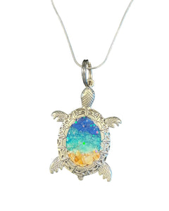 Friday June 13 2pm Uv Ocean Resin Pour Sea Turtle Necklace