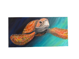 Sun May 4 11am 12x24 Sea Turtle in Acrylics