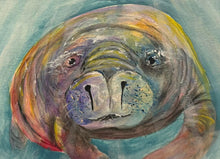Load image into Gallery viewer, Thur July 10 8am Coffee and Canvas Mantatee Acrylic Wash
