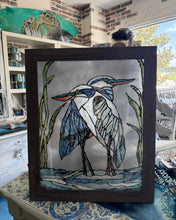 Load image into Gallery viewer, Sun July 6 11am Blue Heron Stained Glass Workshop
