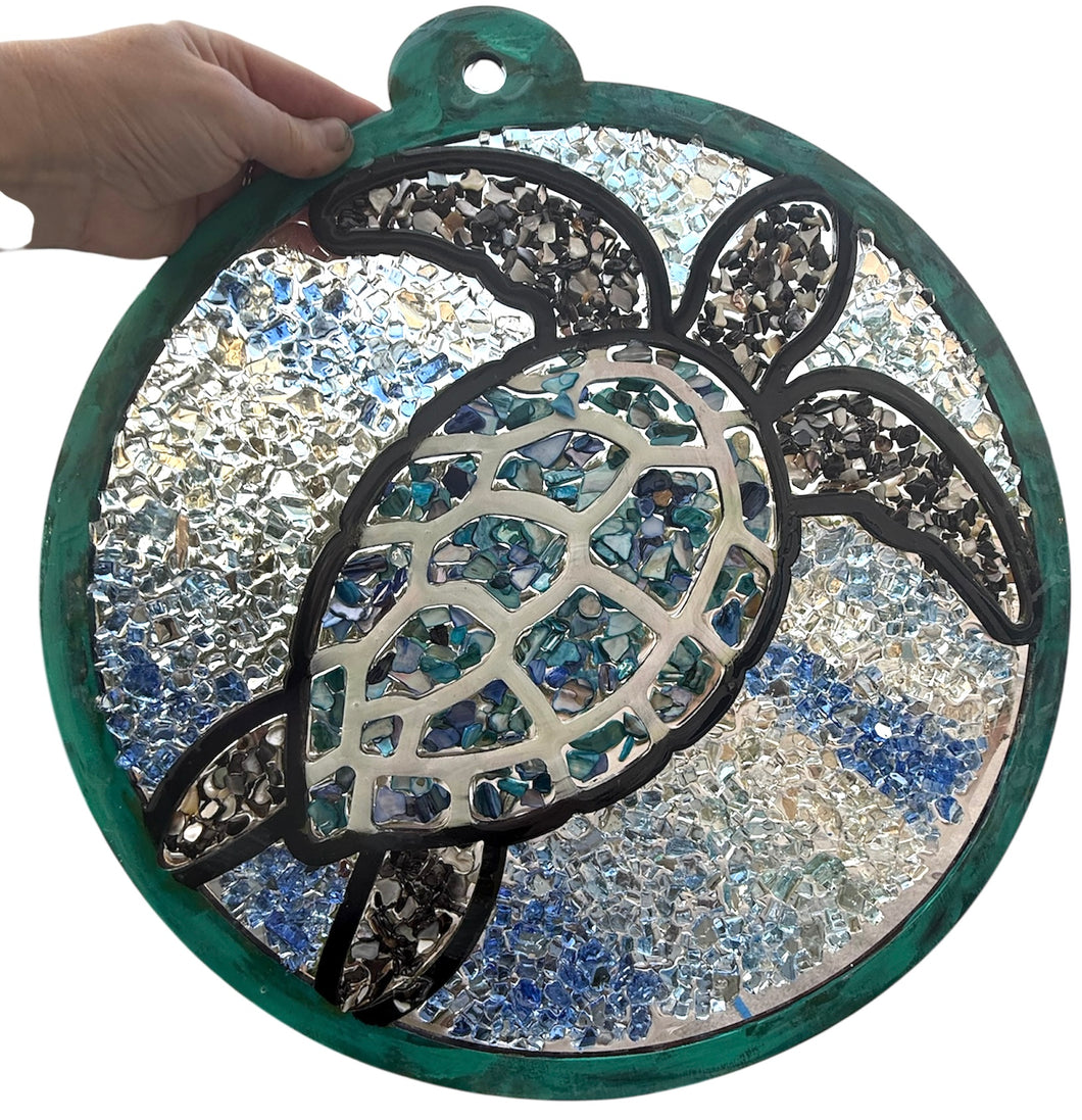 Sun Aug 24 11am Sea Turtle Crushed Glass Resin Suncatcher
