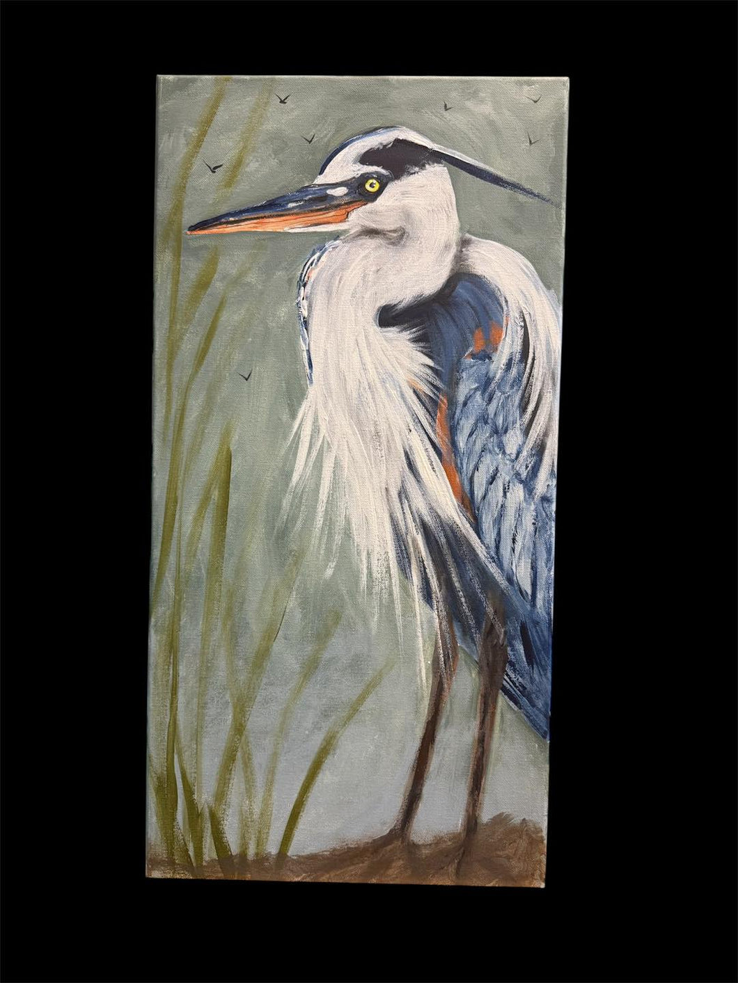 Sun Oct 5 11am Blue Heron 12x24 Acyrlics Workshop