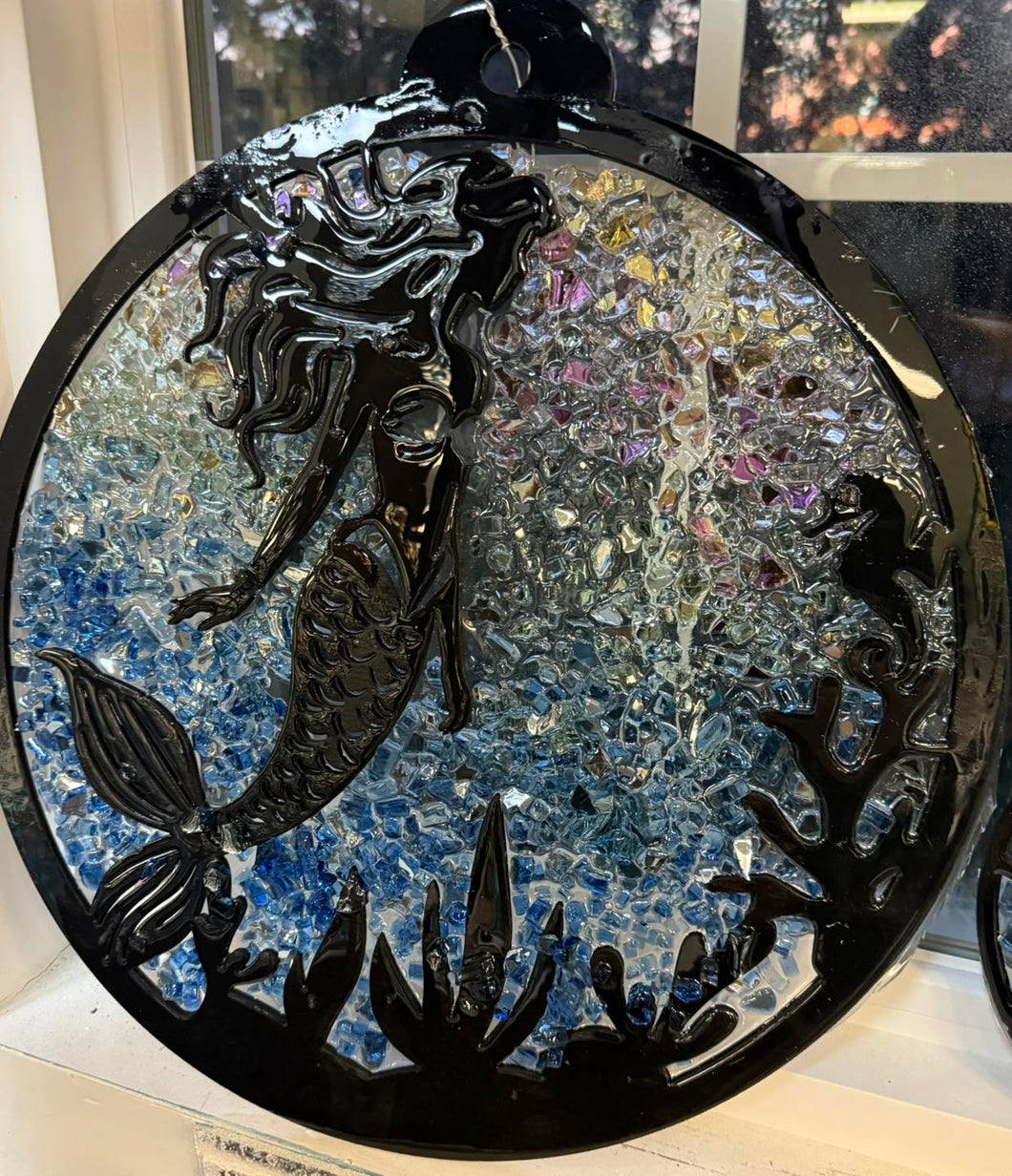Sat Nov 8 11am xl 2ft Mermaid Crushed Glass Resin SunCatcher