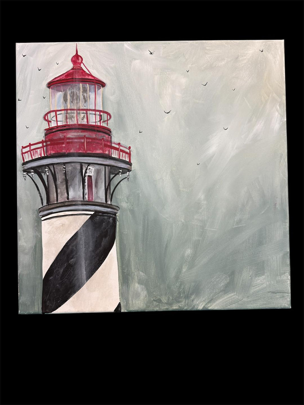 Sun Sept 21 11am 20x20 Saint Augustine Lighthouse in Acrylics