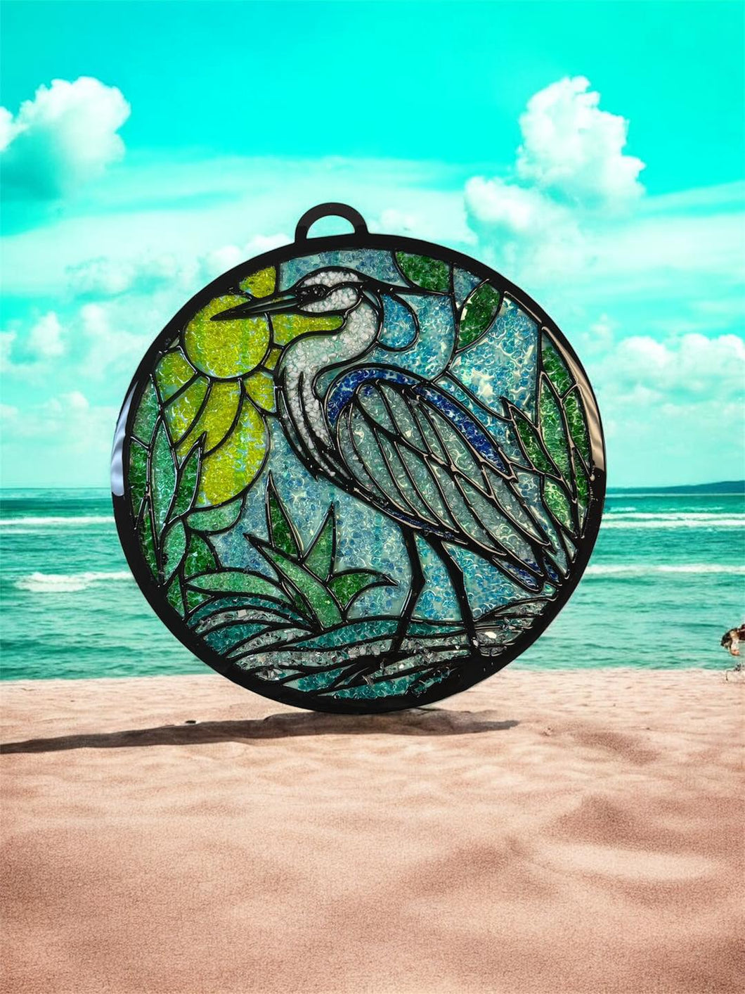 Sat Nov 8 11am xl 2ft Heron Crushed Glass Resin Suncatcher Workshop
