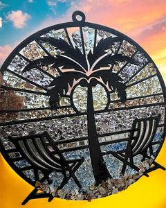 Sat Nov 8 11am Crushed Glass Resin Beach Scene Suncatcher