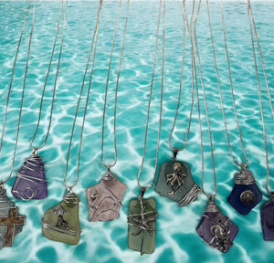 Friday Sept 5 11am Sea Glass Wire Wrap Charm Necklace Workshop