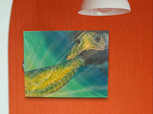 Sun Sept 28 11am "Ripples and Radiance" Sea Turtle on a 16x20 Canvas