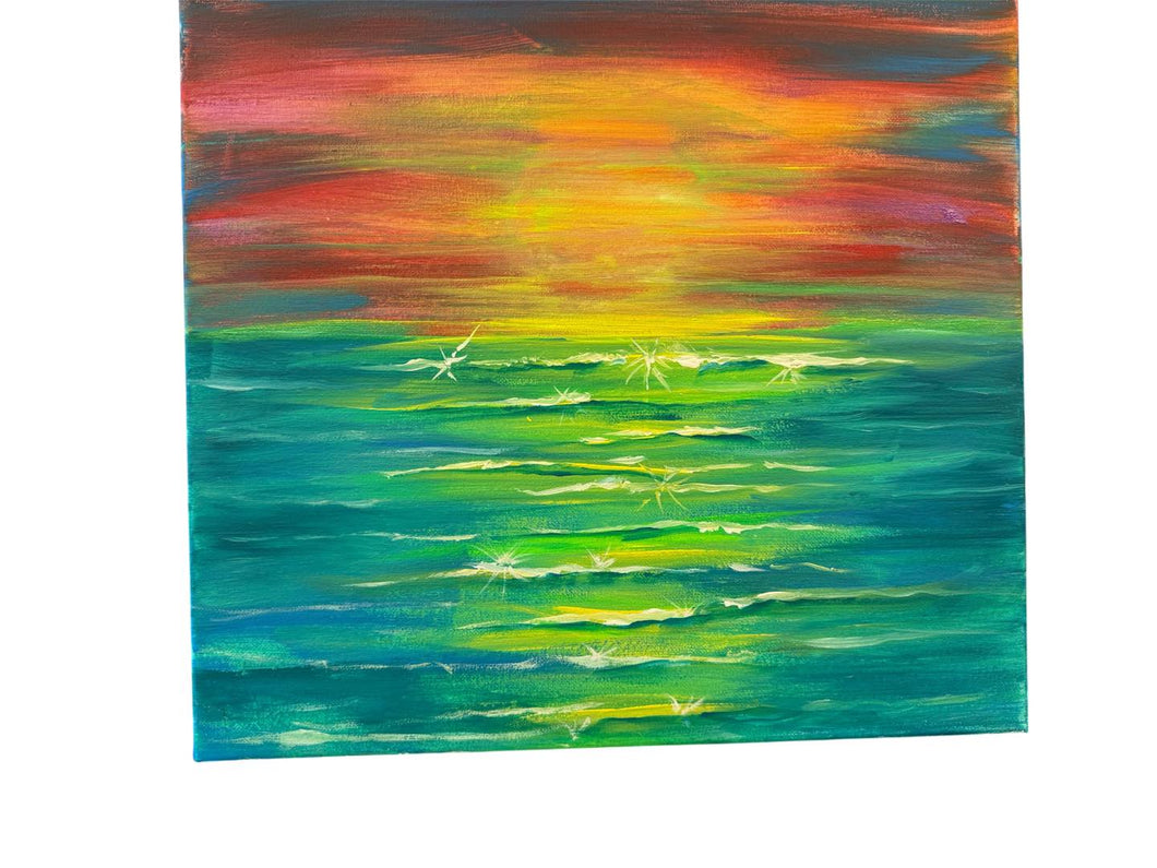 Sat Sept 27 11am Tropical Sunrise 12x12 Acrylics