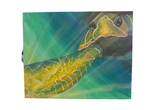 Sun Sept 28 11am "Ripples and Radiance" Sea Turtle on a 16x20 Canvas