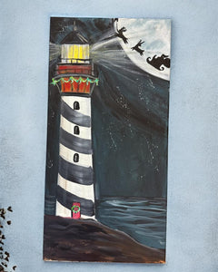 Sat Nov 22 11am "Leave A Light On For Santa" 12x24 Acrylics Workshop