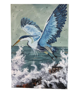 Sun Feb 1 11am Flying Heron 16x20 Acrylics Workshop