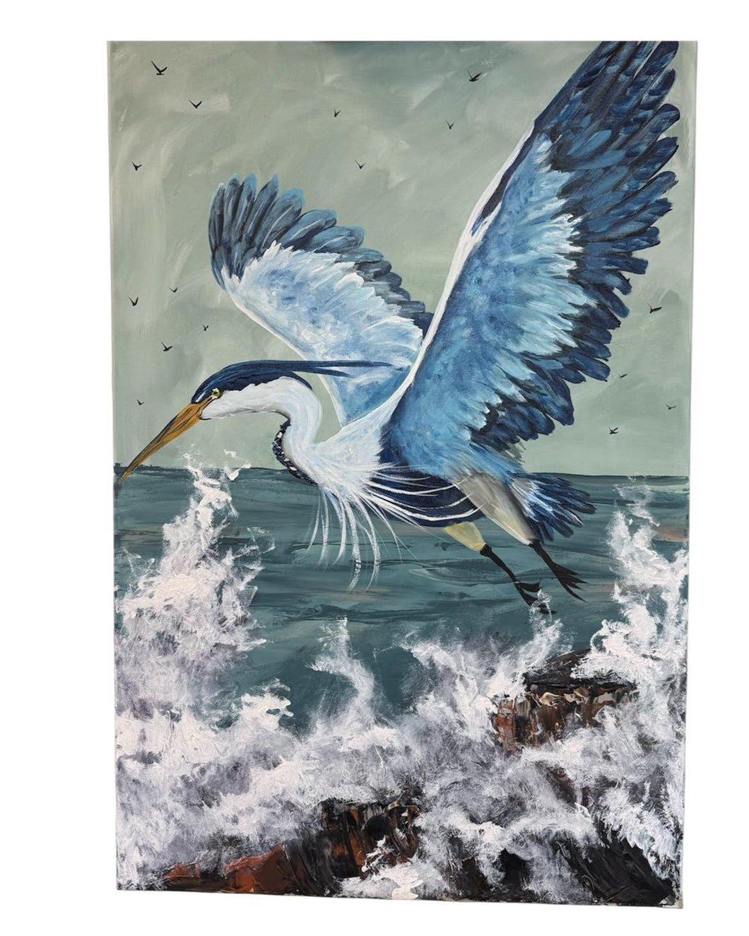 Sun Feb 1 11am Flying Heron 16x20 Acrylics Workshop