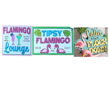 Load image into Gallery viewer, Sunday Dec 7 11am Set of 3 6&quot; 3D Flamingo Ornaments/Signs
