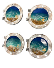 Load image into Gallery viewer, Sun April 12 11am Advanced Ocean  Resin Pour Porthole Coaster Set

