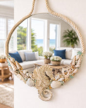 Load image into Gallery viewer, Sat March 21 11am Large 1 Foot Sea Horse Shell Round Mirror Workshop
