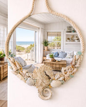 Load image into Gallery viewer, Sat March 21 11am Large 1 Foot Sea Horse Shell Round Mirror Workshop
