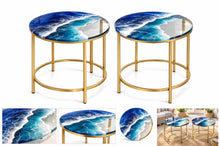 Load image into Gallery viewer, Sun April 12 11am Advanced Ocean  Resin Pour Porthole Coaster Set
