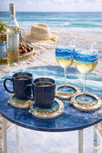 Load image into Gallery viewer, Monday March 23 11am  3D Ocean  Resin Pour Porthole Coaster and Glass Set Workshop

